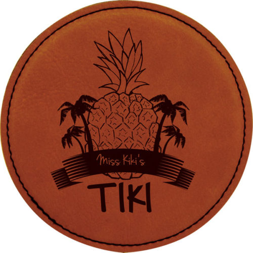 Round Rawhide Leatherette Coaster