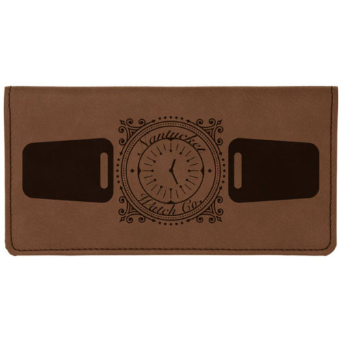 Dark Brown Leatherette Checkbook Cover