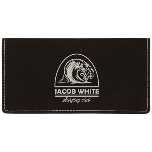 BLack & Silver Leatherette Checkbook Cover