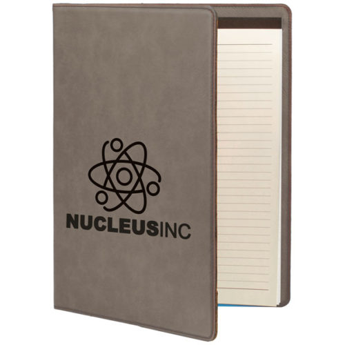 Gray Leatherette Portfolio with Notepad
