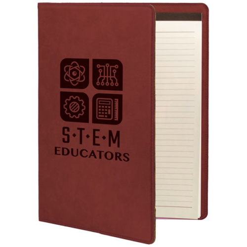 Rose Leatherette Portfolio with Notepad