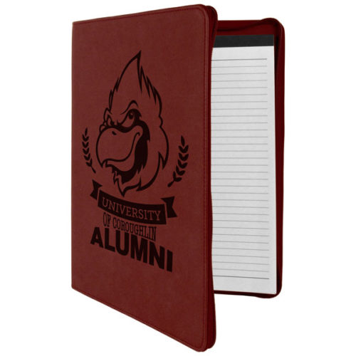 Rose Leatherette Portfolio with Zipper & Notepad