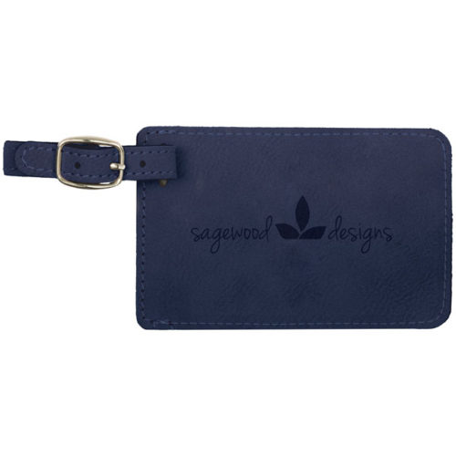 Blue Leatherette Luggage Tag