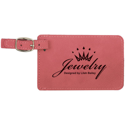Pink Leatherette Luggage Tag