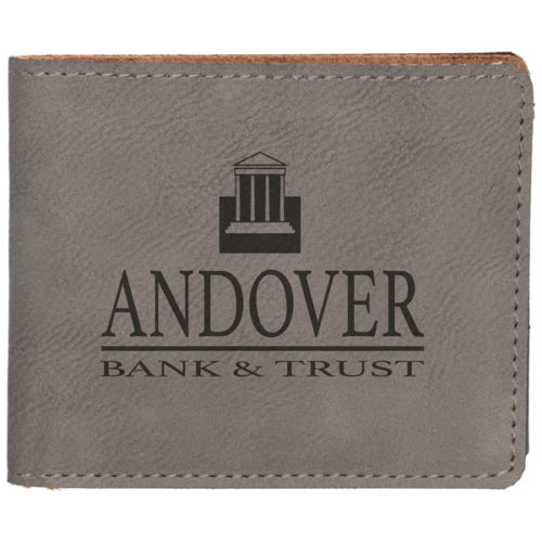Gray Leatherette Bifold Wallet