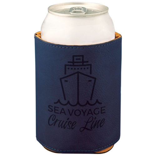 Blue Leatherette Beverage Holder