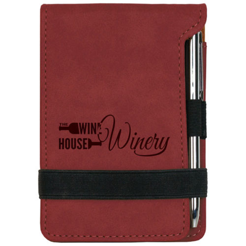 Rose Leatherette Mini Notepad & Pen