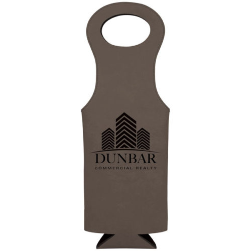 Gray Leatherette Wine Bag
