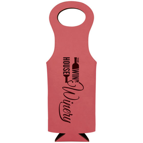 Pink Leatherette Wine Bag