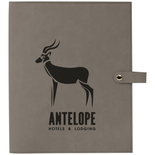 Large Gray Leatherette Book/Bible Cover with Snap Closure