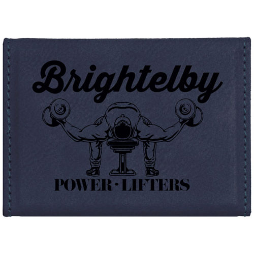 Blue Leatherette Hard Business Card Holder