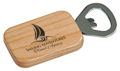 Maple Finish Magnetic Rectangle Bottle Opener