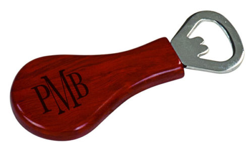 Rosewood Finish Magnetic Pear-Shaped Bottle Opener