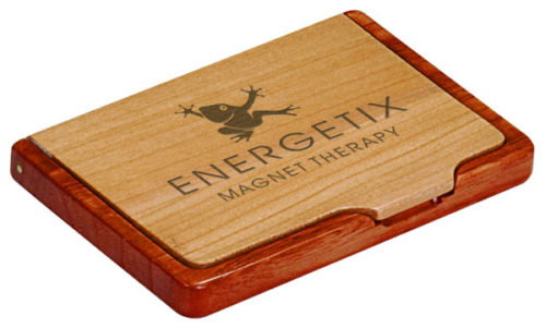 Maple/Rosewood Finish Business Card Holder