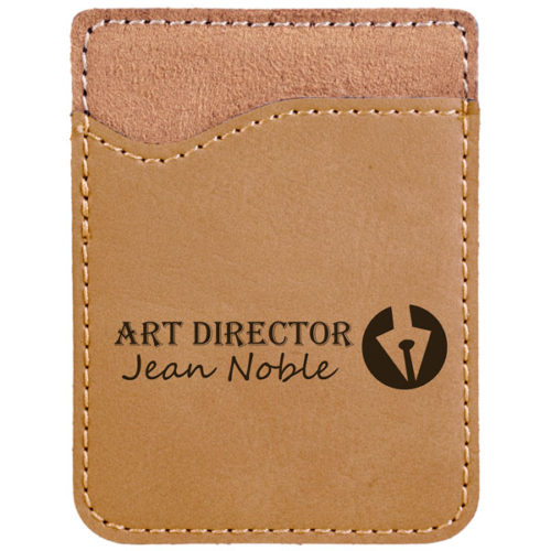 Light Brown Leatherette Phone Wallet