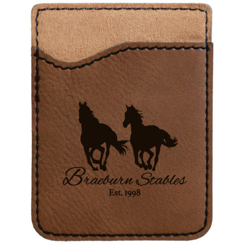 Dark Brown Leatherette Phone Wallet