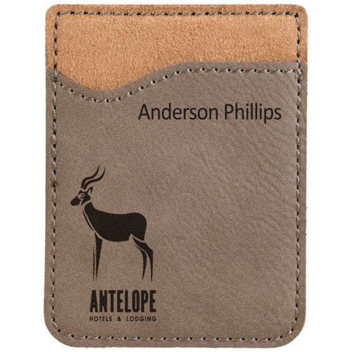 Gray Leatherette Phone Wallet