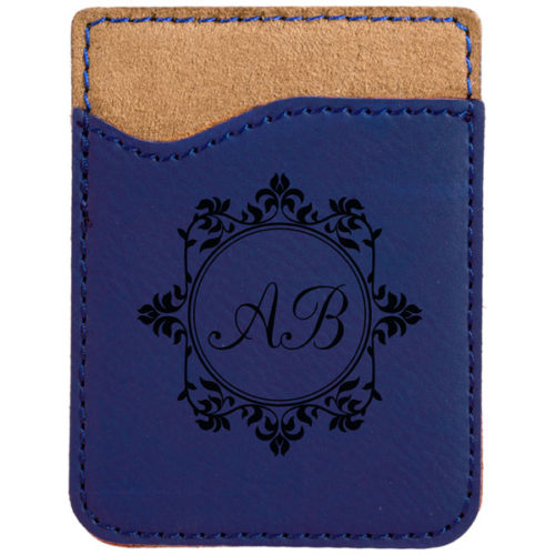 Blue Leatherette Phone Wallet