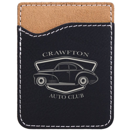 Black & Silver Leatherette Phone Wallet