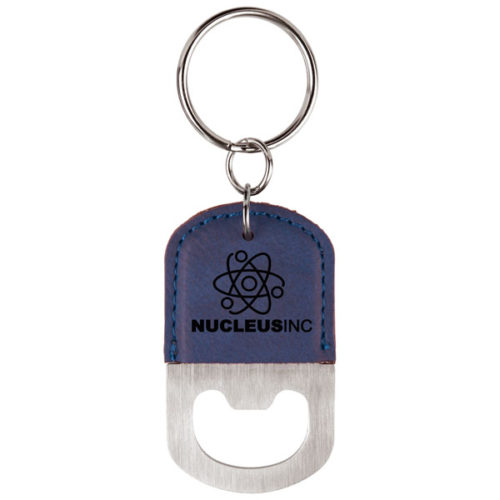 Rose Leatherette Oval Bottle Opener Keychain