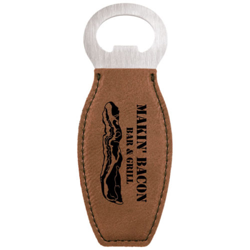 Dark Brown Leatherette Magnetic Bottle Opener