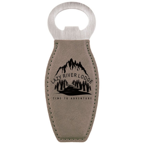 Gray Leatherette Magnetic Bottle Opener