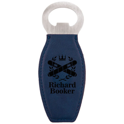 Blue Leatherette Magnetic Bottle Opener