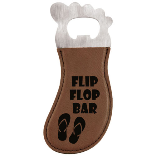 Dark Leatherette Foot Shaped Magnetic Bottle Opener