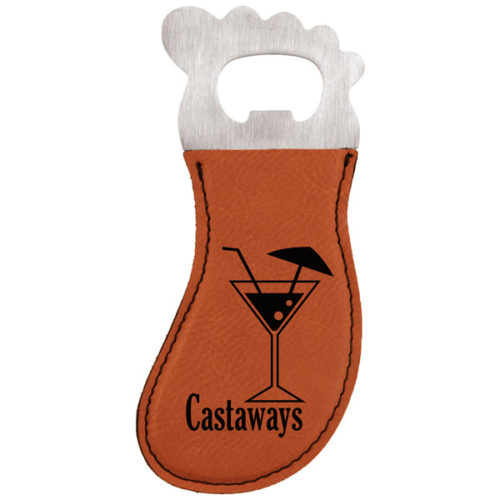 Rawhide Leatherette Foot Shaped Magnetic Bottle Opener