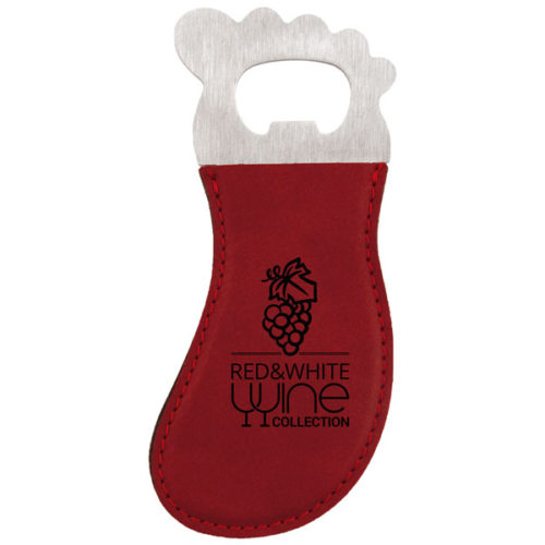 Rose Leatherette Foot Shaped Magnetic Bottle Opener
