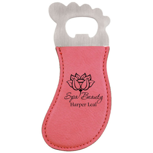 Pink Leatherette Foot Shaped Magnetic Bottle Opener