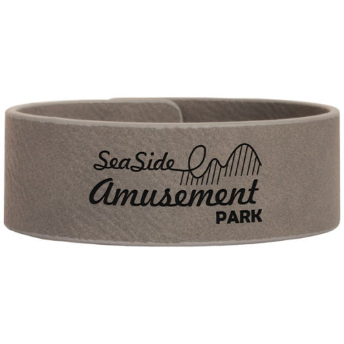 Gray Leatherette Cuff Bracelet