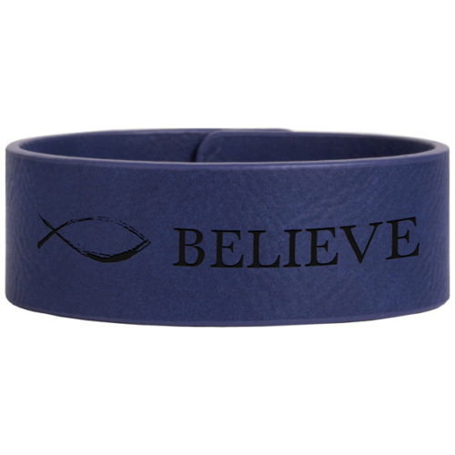 Blue Leatherette Cuff Bracelet