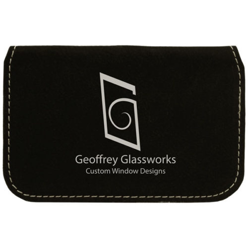Black & Silver Leatherette Flexible Card Case