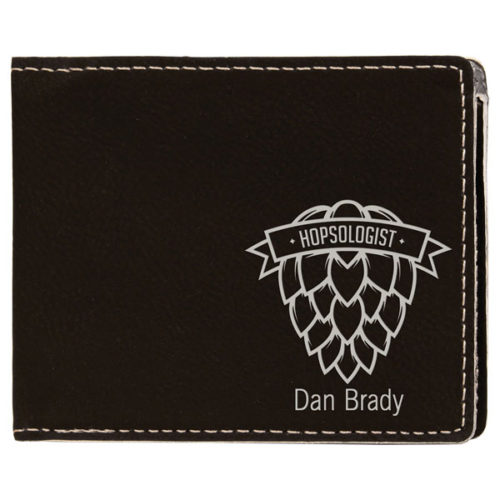 Black & Silver Leatherette Bifold Wallet