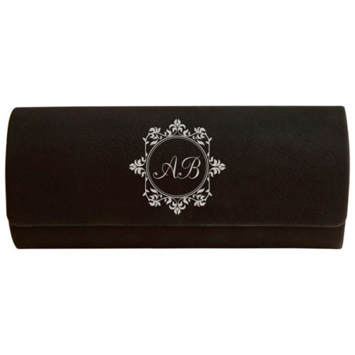 Black & Silver Leatherette Eyeglass Case