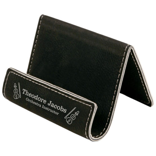 Black & Silver Leatherette Holder/Easel