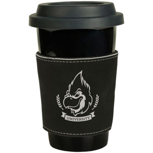 Black & Silver Leatherette Mug Sleeve