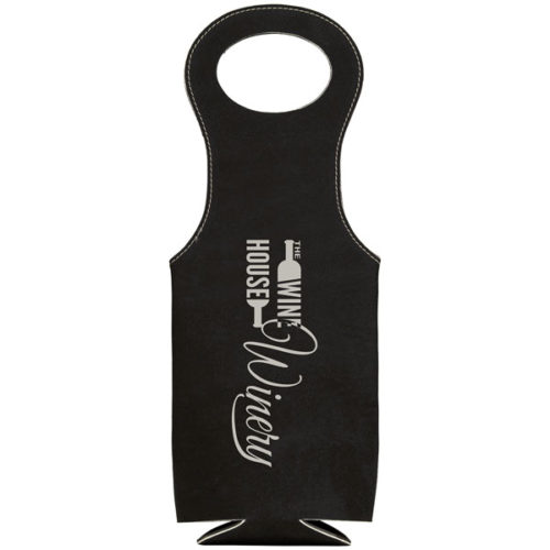 Black & Silver Leatherette Wine Bag