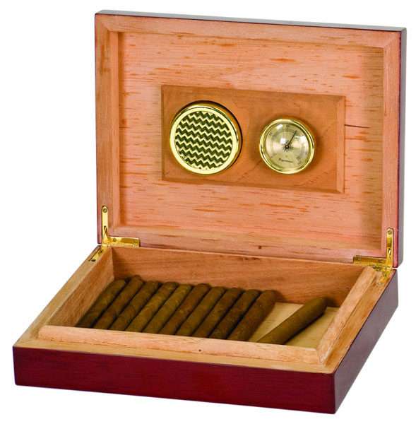 Rosewood Piano Finish Humidor with Hygrometer & Humidifier