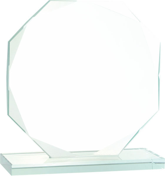 Medium Octagon Jade Glass Award