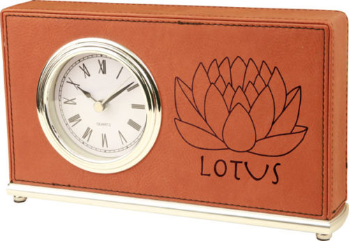 Rawhide Leatherette Horizontal Desk Clock