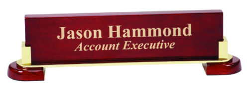 Rosewood Piano Finish & Metal Name Bar