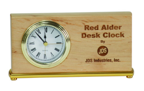 Genuine Red Alder Horizontal Desk Clock