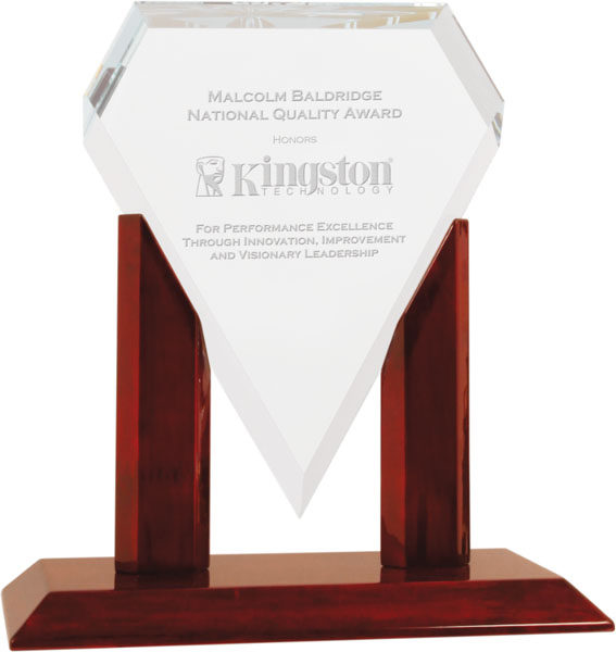 Royal Marquis Diamond Clear Glass/Rosewood Piano Finish Base