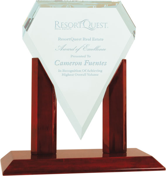 Royal Marquis Diamond Jade Glass/Rosewood Piano Finish Base