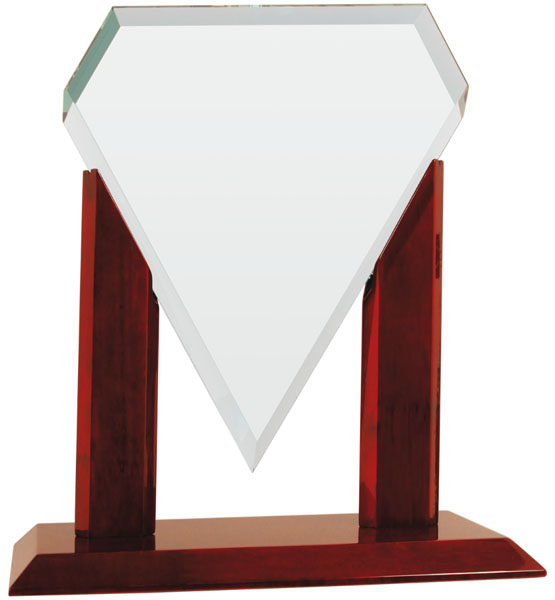 Royal Marquis Diamond Clear Glass/Rosewood Piano Finish Base