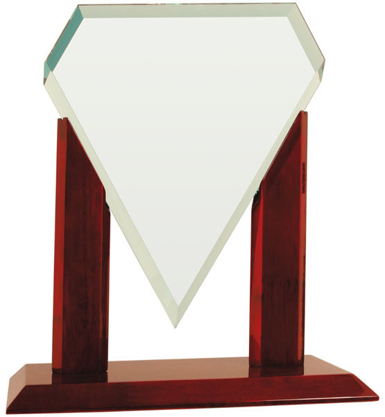 Royal Marquis Diamond Jade Glass/Rosewood Piano Finish Base
