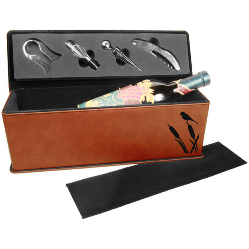 Rawhide Leatherette Single Wine Box with Tools