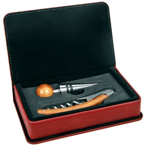 Rose Leatherette 2-Piece Wine Tool Set